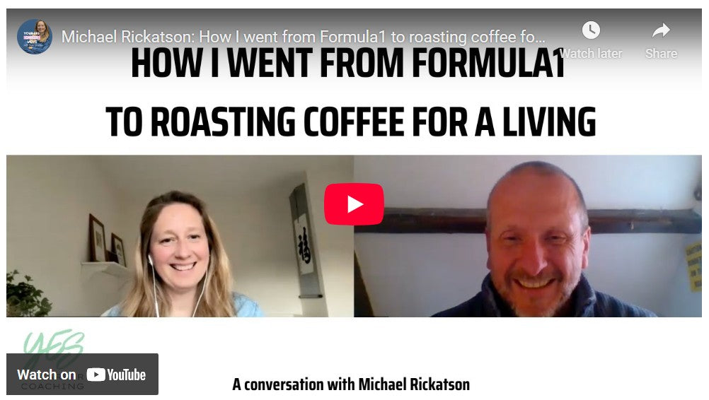 YouTube video thumbnail with two people on a call, text about career transition, and YouTube logo.