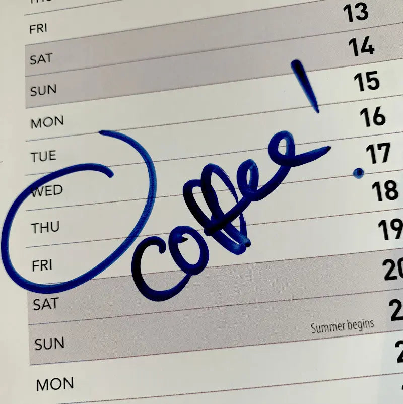 Golden Sheep Coffee Stroud free local delivery day circled on a calendar