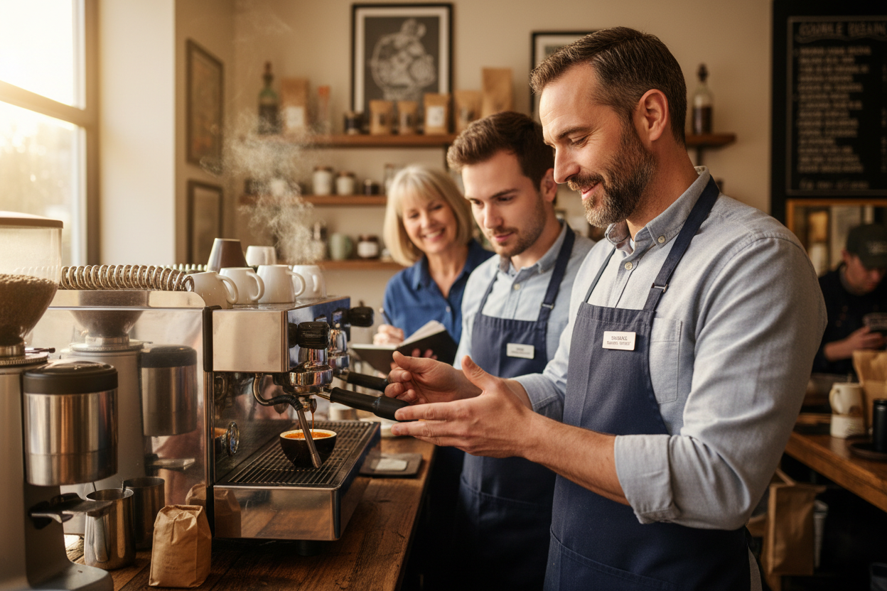 maybe the problem is pouring the coffee from the machine