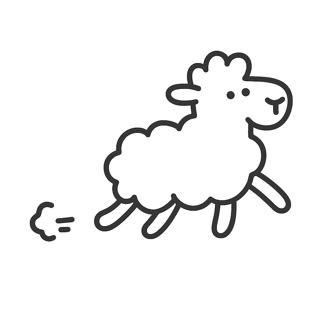 Trotting sheep